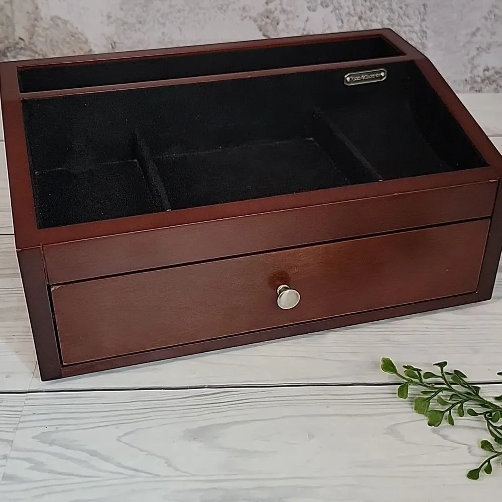 Reed & Barton Mens Wooden Jewelry Box